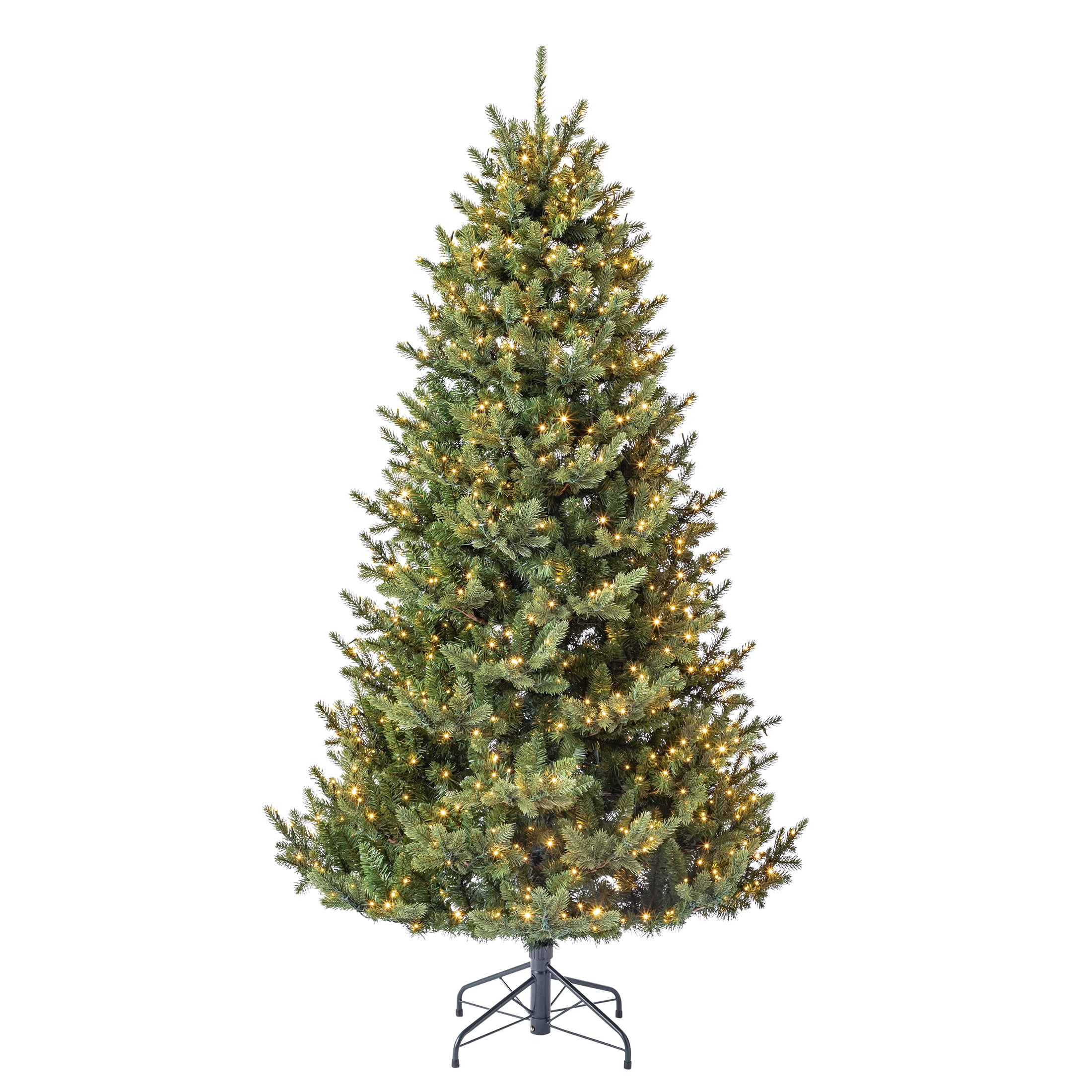 My Texas House 6.5FT Grand Spruce Prelit Green Artificial Christmas Tree with LumaDazzle Color-Changing Twinkle LED Lights and Quick Set®