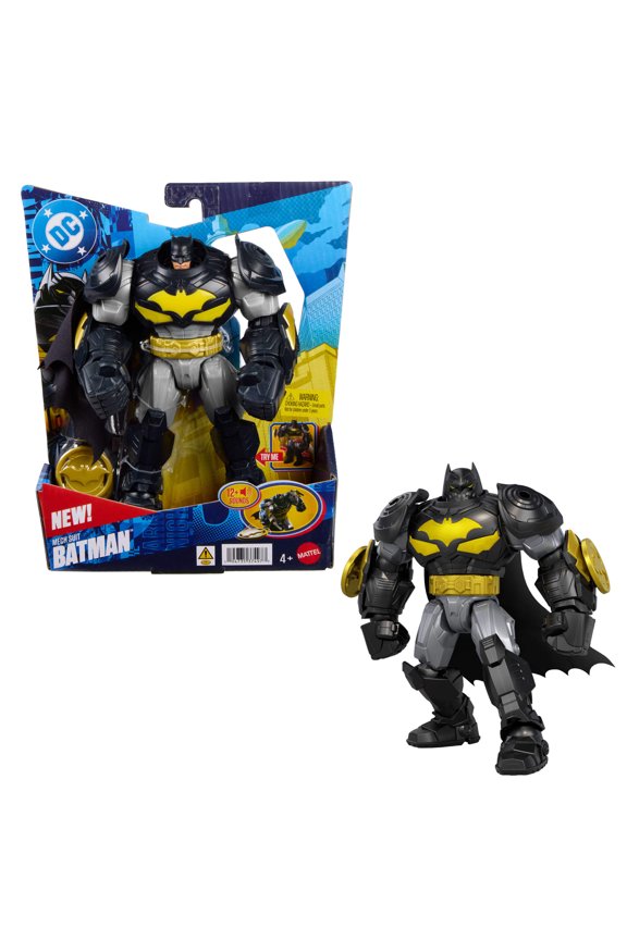 DC Premier 6.5 Inch Oversized Armored Batman Feature Figure, Battle Disc Action, Lights & Sounds