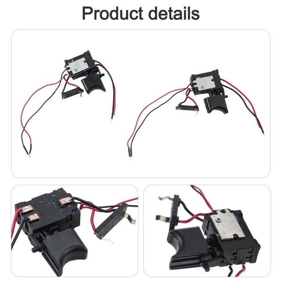 DC 7.224V Electronic Speed Control Push Button Trigger Switch for Electric Drills  Plastic & Metal Construction, 5.5 x 4 x 1 cm, Black (2-Pack)