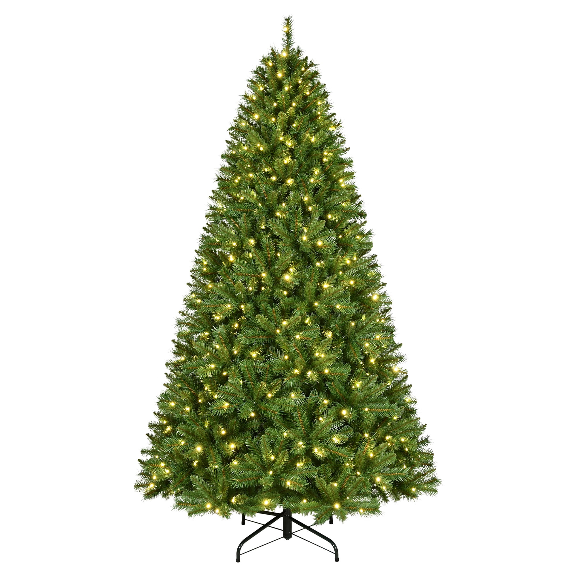 7.5 ft Pre-lit Evergreen Sure-Lit Pole Spruce Tree, Green, 400 Color-Changing LED, by Holiday Time