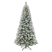Holiday Time 7.5 ft Pre-Lit Flocked Lakewood Spruce Artificial Christmas Tree only .00: eDeal Info