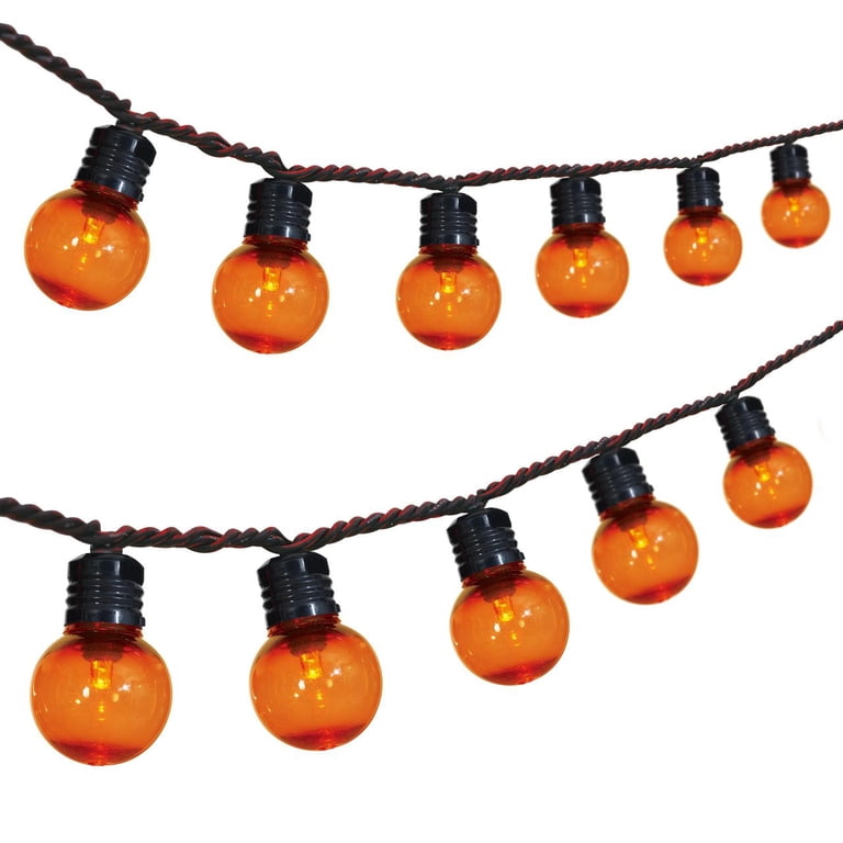 Orange Lights, 70CT, LED G30 Globes, 21ft, Halloween Indoor