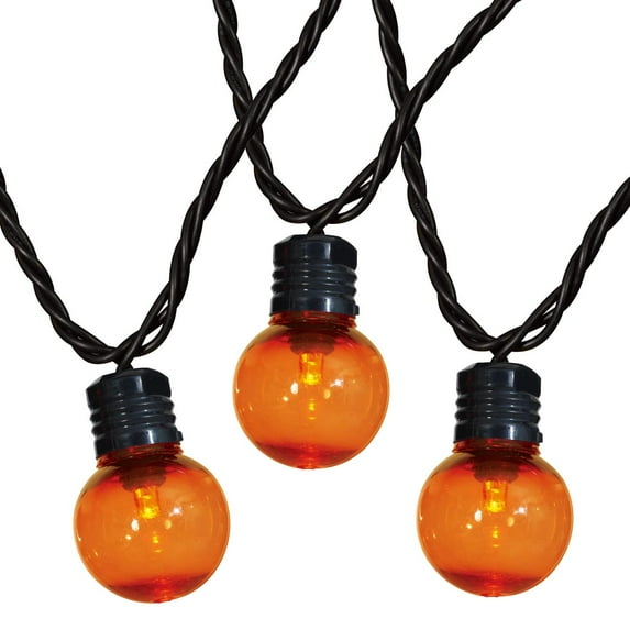 Orange Lights, 70CT, LED G30 Globes, 21ft, Halloween Indoor/Outdoor, by Way To Celebrate