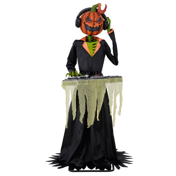 Animated DJ Jack with Turntable, 72-inch, Halloween Decor, by Way to Celebrate