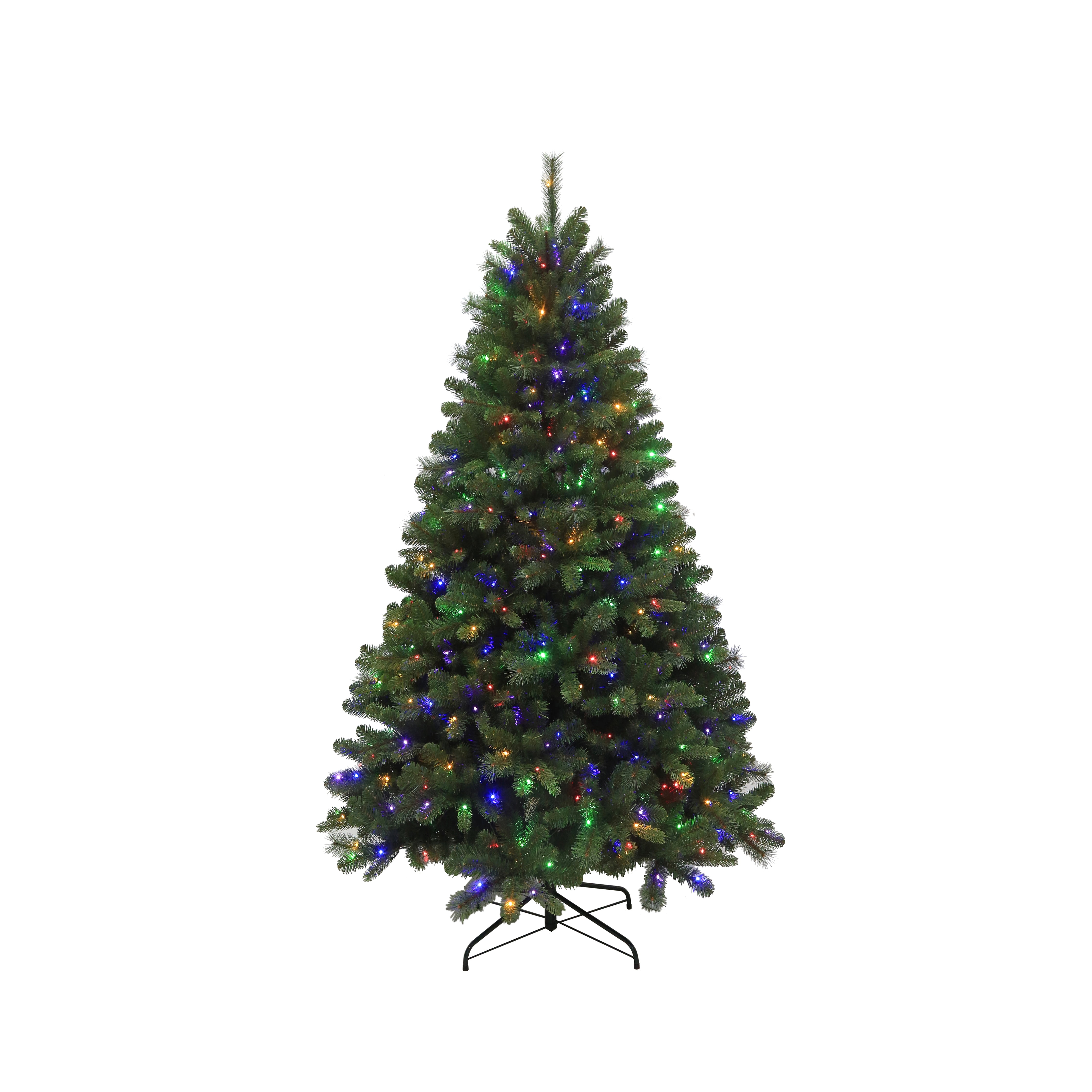 7 ft Pre Lit Valley Spruce Artificial Christmas Tree with 400 Color Changing LED Lights by Holiday Time Walmart
