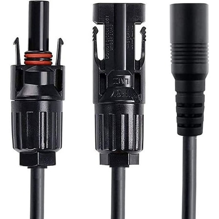 DC 8mm Female to Solar Connector Adapter, Black