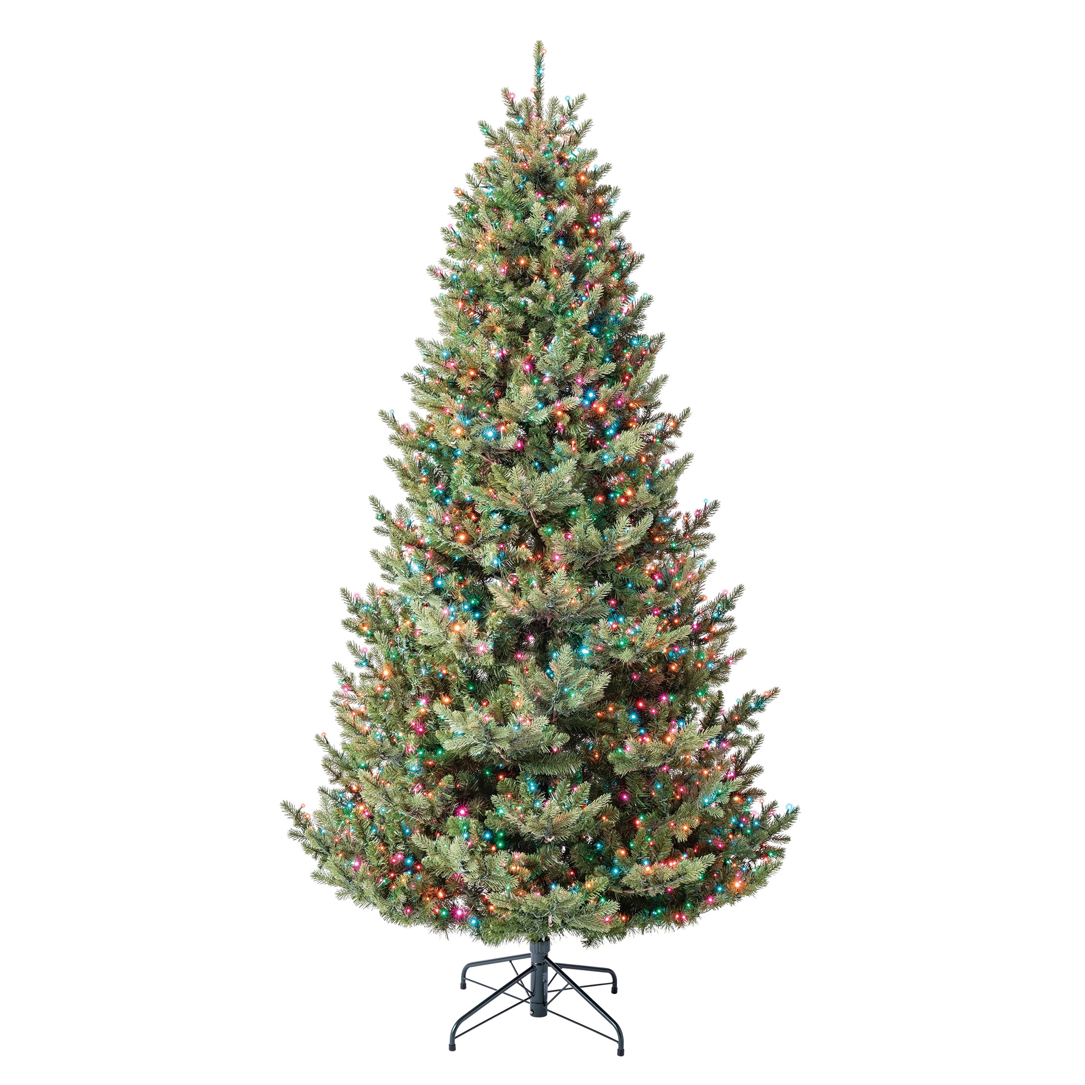 My Texas House 9' Pre-Lit Grand Spruce Green Artificial Christmas Tree with LumaDazzle Color-Changing Twinkle LED Lights, Quick Set, and Stand
