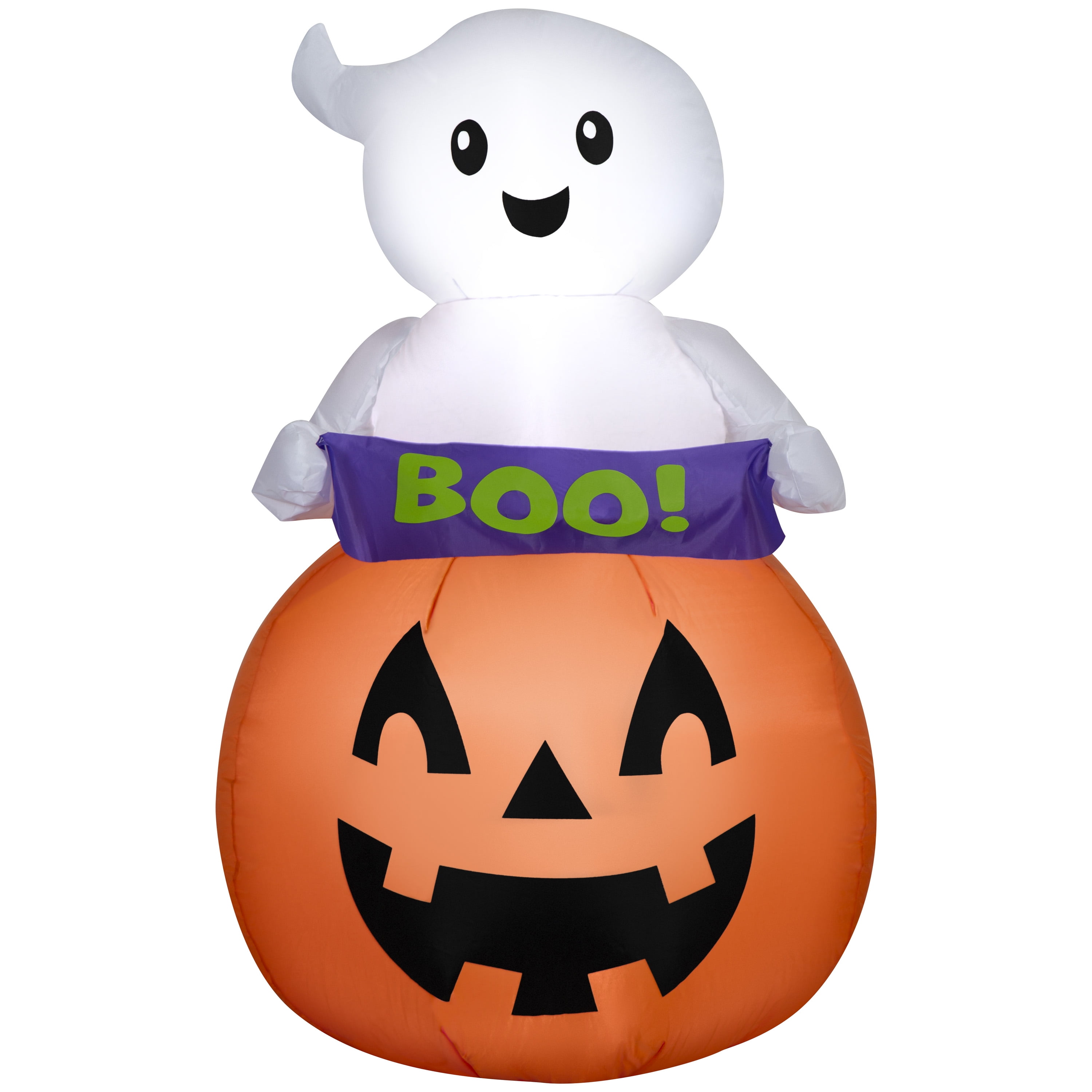 Baby Ghost in Jack-o'-Lantern with Banner Airblown Yard Inflatable, Multicolor, 3.5', Halloween by Way To Celebrate