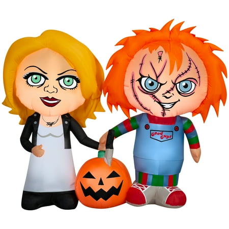 Halloween Airblown Yard Inflatables Chucky and Bride & Pumkin 66.14 in x 19.29 in x 57.48 in 5.09 lb