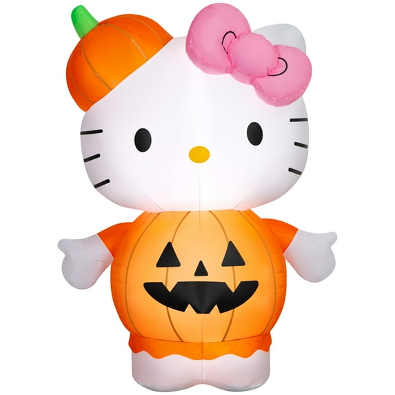Halloween Airblown Yard Inflatables Hello Kitty in Pumpkin 41.73 in x 28.74 in x 53.93 in 3.28 lb