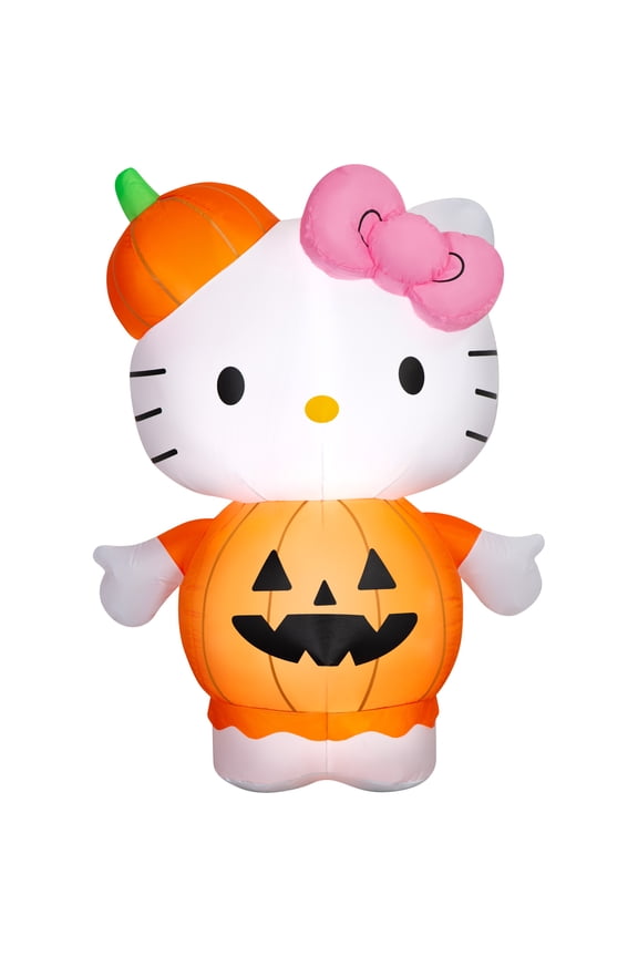 Halloween Airblown Yard Inflatables Hello Kitty in Pumpkin 41.73 in x 28.74 in x 53.93 in 3.28 lb