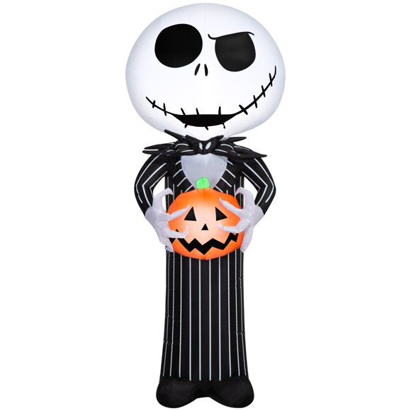 Halloween Airblown Yard Inflatables Jack Skellington Pumpkin 25.59 in x 22.44 in x 59.84 in 3.04 lb