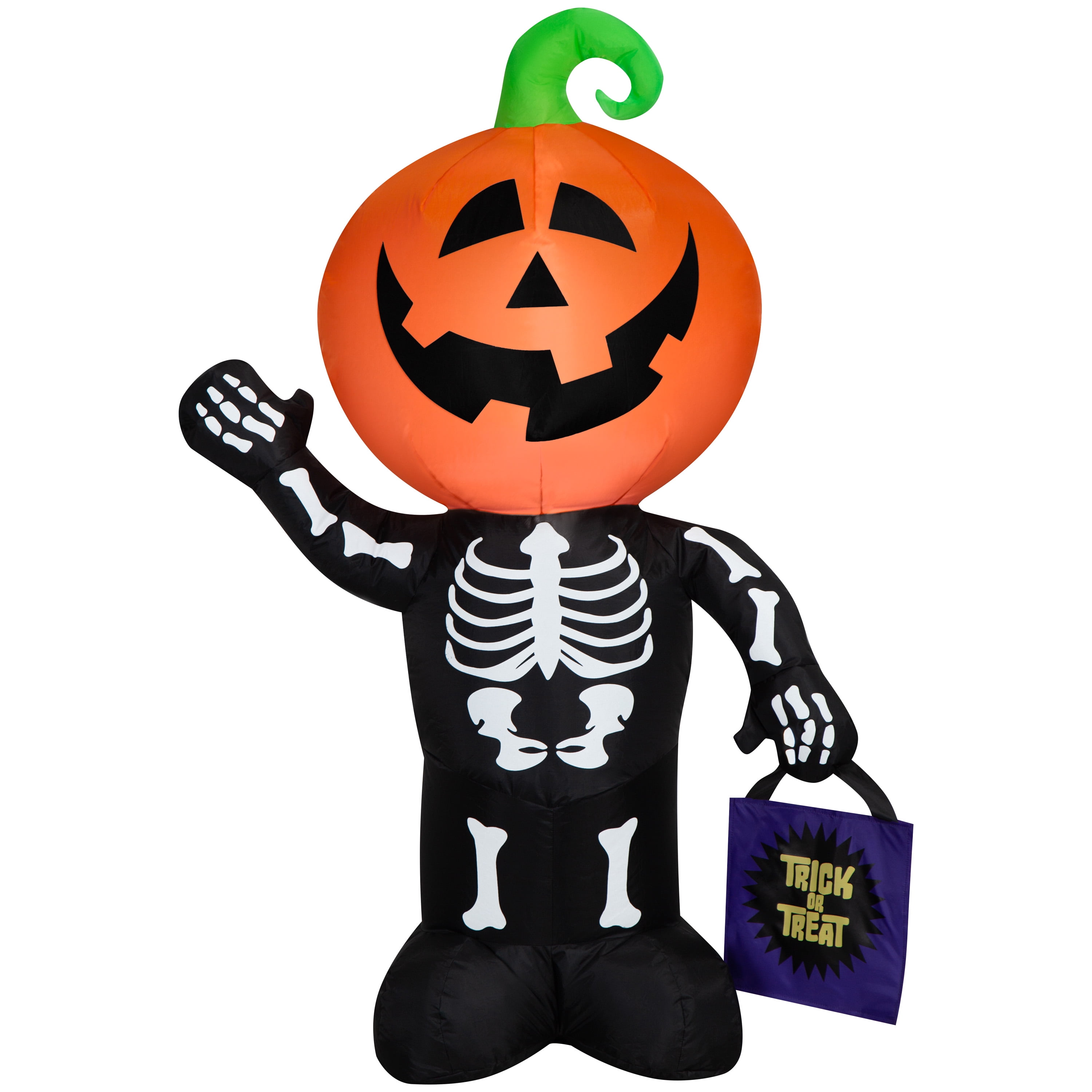 Skeleton Pumpkin Kid Airblown Yard Inflatable, Multicolor, 4', Halloween by Way To Celebrate