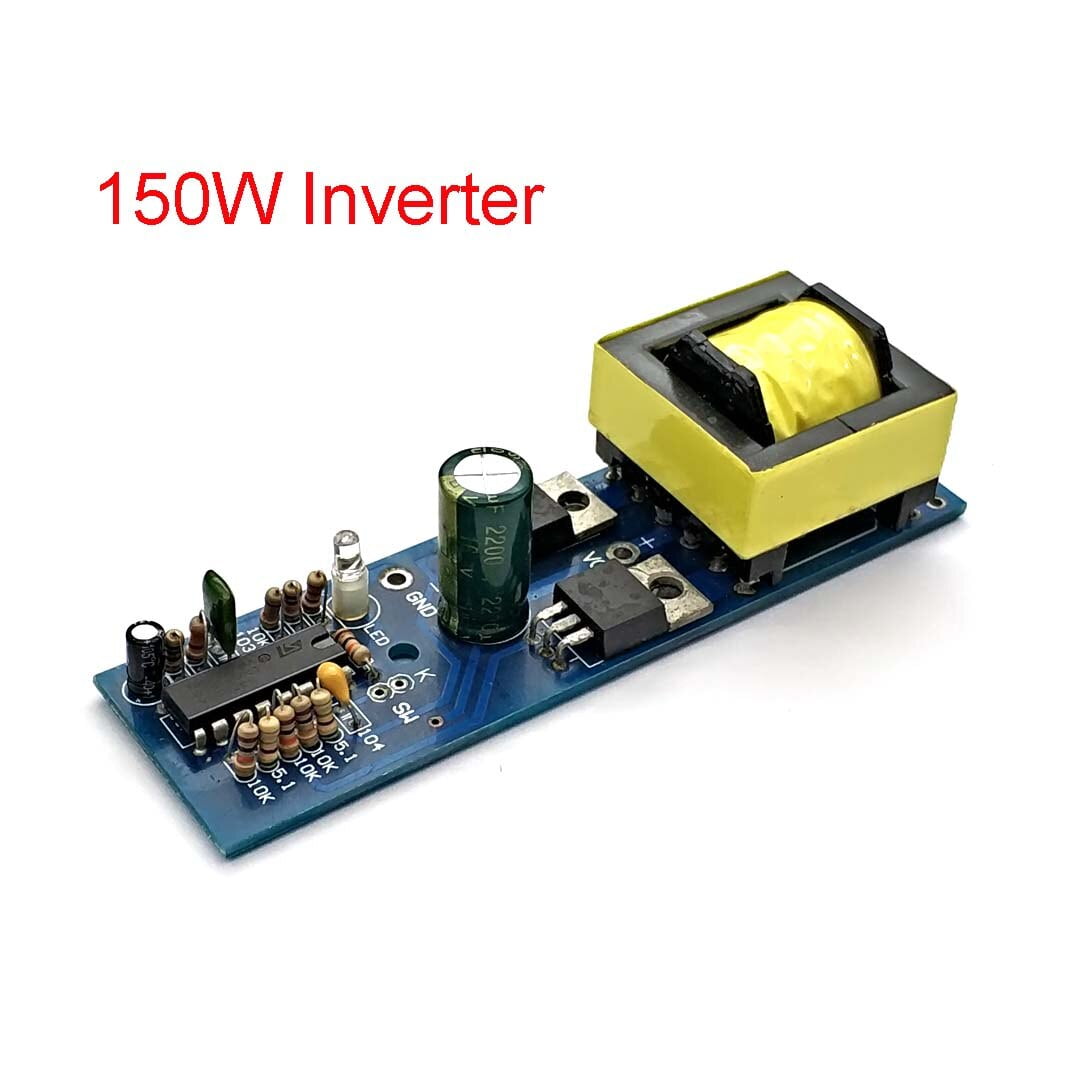 DC-AC Inverter 12V to 110V 220V 150W Voltage Boost Transformer Power ...
