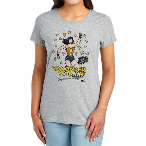 DC Action Figure Women's T Shirt, Athletic Heather, Medium