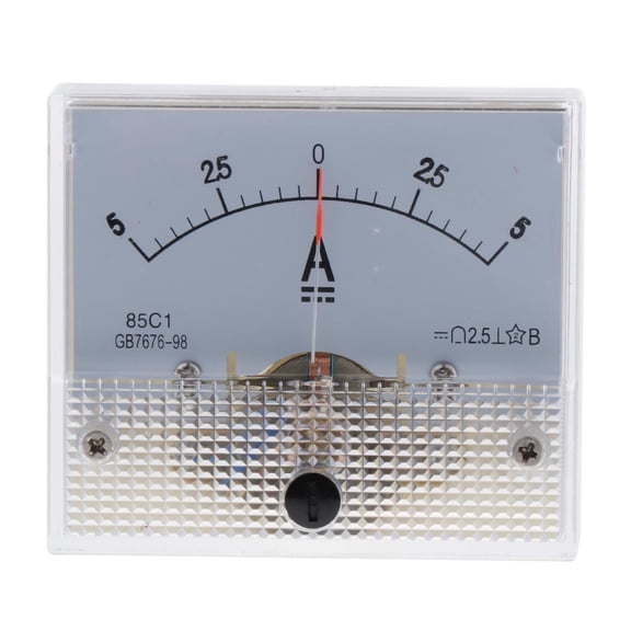 DC Analog Amp Meter Ammeter 85C1 Gauge Auto Circuit Measurement - 0-5A, 62x60x55mm