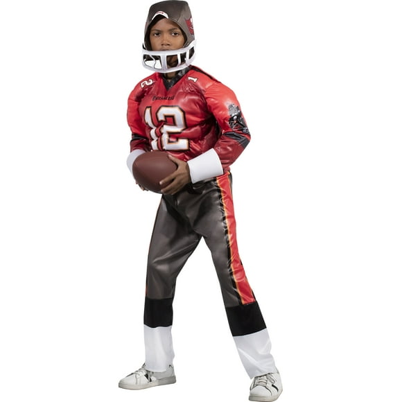 DC B Brady NFL Boys Rookie Muscle Suit, Red/Black/White Halloween Costume