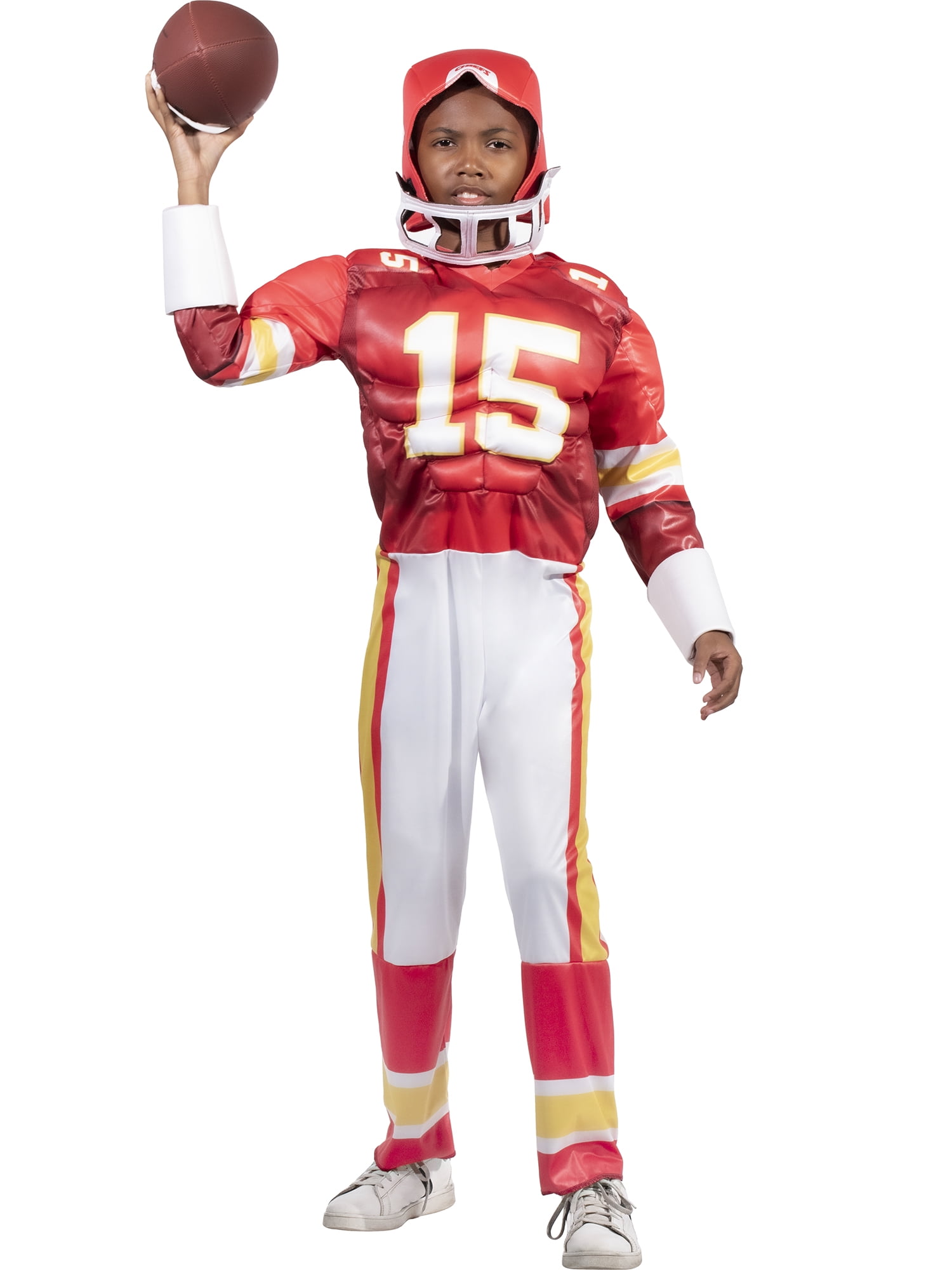 DC B Mahomes NFL Boys Rookie Muscle Suit, Red/White/Yellow