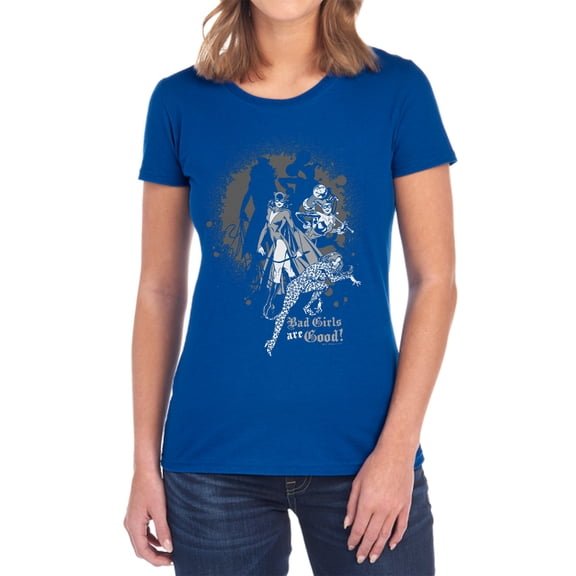 DC Bad Girls are Good Women's T Shirt, Royal, Small