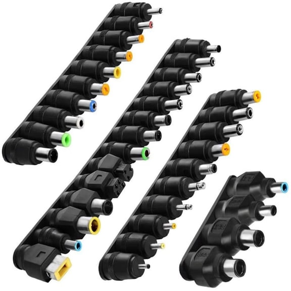 DC Barrel Jack Adapter Kit 38 Pcs, 5.5mm x 2.1mm Male Female Power Plug Connectors for CCTV LED
