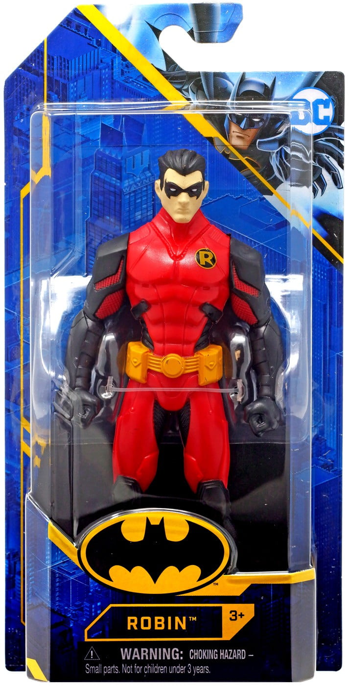 Action Figure DC Batman 2022 Robin 10 Cm - Costume Rosso Metallico Con Accessori Spin Master