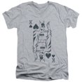 thumbnail image 1 of DC-Bat Card - Short Sleeve Adult 30-1 Tee V-Neck - Athletic Heather- Small, 1 of 1