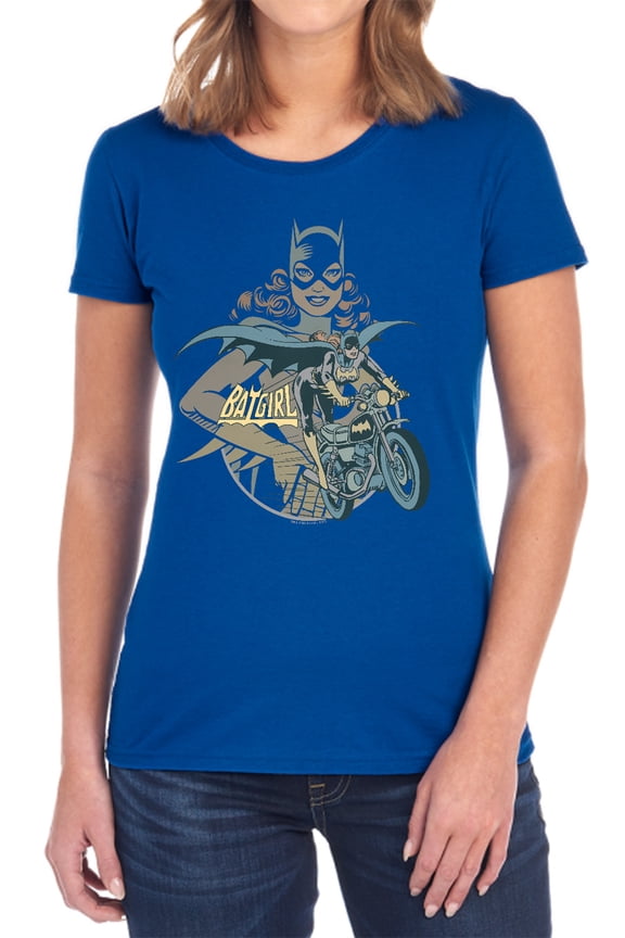 DC Batgirl Biker Women's T Shirt, Royal, Large