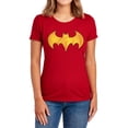 thumbnail image 1 of DC Batgirl Logo Distressed Women's T Shirt, Red, Large, 1 of 6