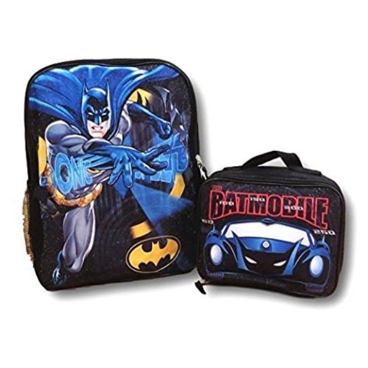 DC Batman 16" Backpack With Detachable Lunch Bag