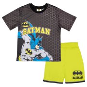 DC COMICS DC Batman Athletic Boys T-Shirt Shorts 2-Piece Set for Kids and Toddlers (Size 4-8)