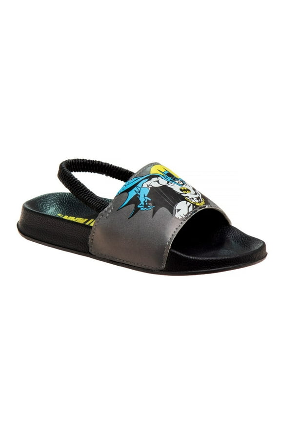 DC Batman Boys Toddler Dual Sizes Flip-Flops with Back Strap