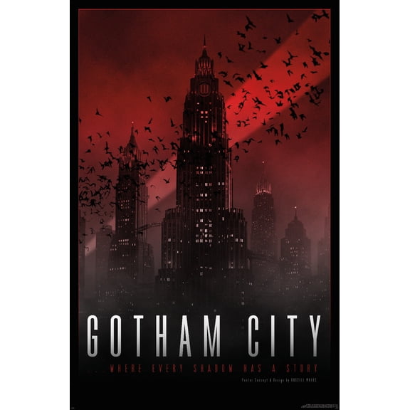 DC Batman (Comic) - Gotham City Shadow Wall Poster, 22.375" x 34"