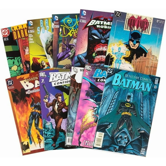 DC Batman Ultimate Comic Book Value Pack- 10 Different Batman Only Comics -Teen/Adult Friendly w No Dupes, Inappropriate Content or Fillers - Christmas Holiday Gift Set for Dark Knight Bat Man Fans