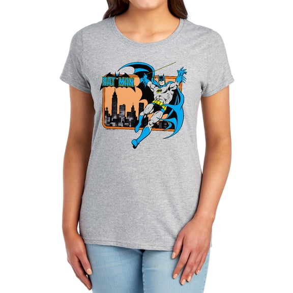 DC Batman in The City Women's T Shirt, Athletic Heather, Medium