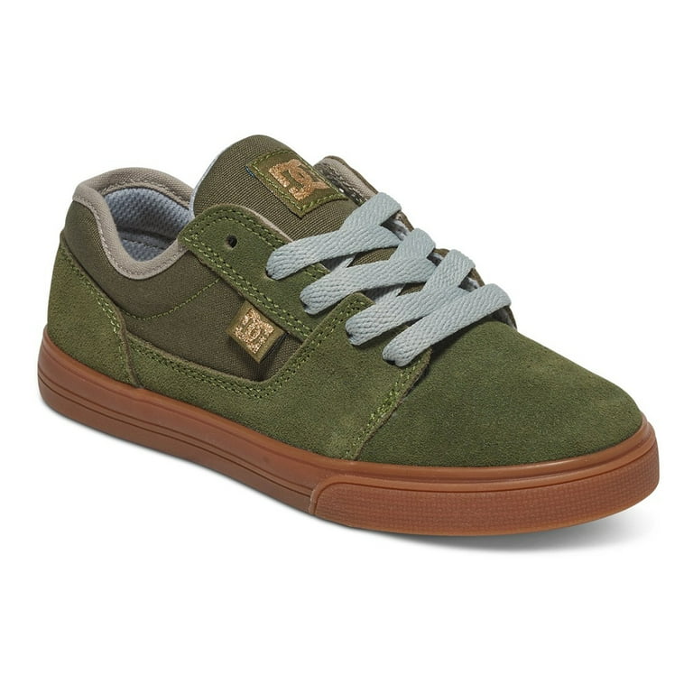 DC Boy s Tonik Lace Up Sneakers Green Leather Rubber 4.5 Big Kid M Walmart
