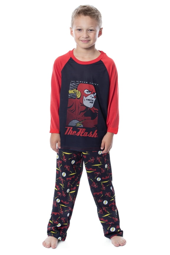 DC Boys' Classic The Flash The Crimson Comet Raglan Sleep Pajama Set