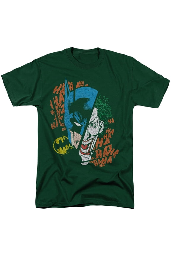 DC Broken Visage Unisex Adult T Shirt, Hunter Green, Large