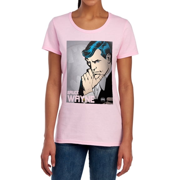 DC Bruce Wayne Women's T Shirt, Pink, X-Large