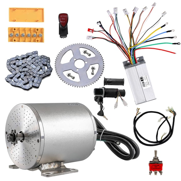 DC Brushless Motor, Speed Controller, Forward Reverse Switch, 25H Chain, 68T Sprocket, Hand Grips, Terminal Board for Go Kart ATV UTV Quad Buggy Drift Trike
