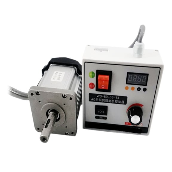 DC Brushless Servo Motor with Controller Speed Adjustable High Power Woodworking Machinery Lathe Belt Machine 600W/800W ,Easy to Use - WITH HOLDER_800W
