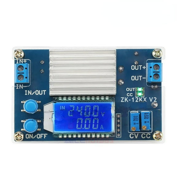 DC Buck Converter, 5.3V-32V to 1.2V-32V 12A Adjustable Power Supply, 5v 9v 12v 24V 30V 32V Step Down Voltage Regulator with LCD Display Volt Transformer Reducer CC CV for RV Solar Panel Golf Cart