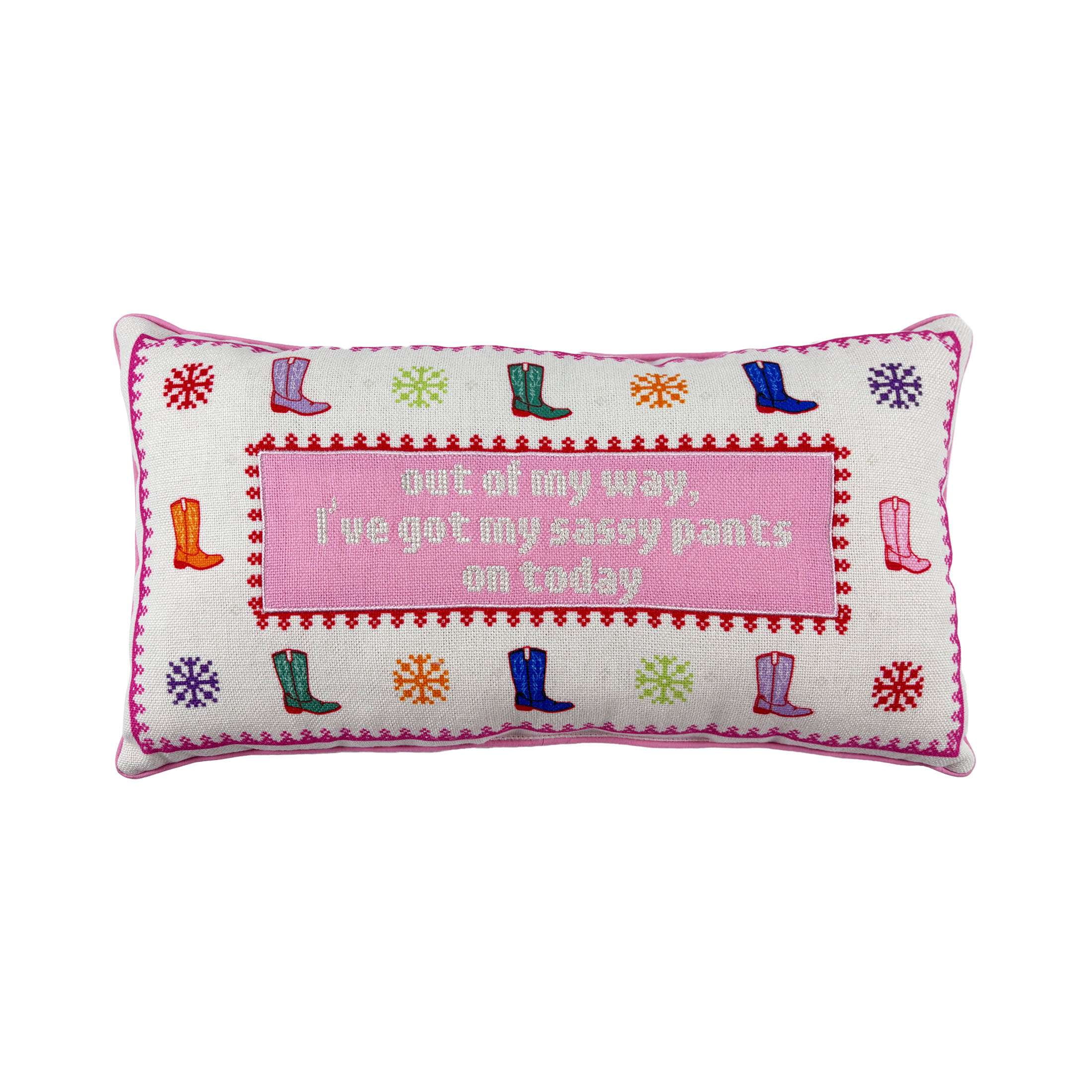 18" x 10" Sassy Pants Boots Lumbar Decorative Pillow, Multicolor, by Holiday Time
