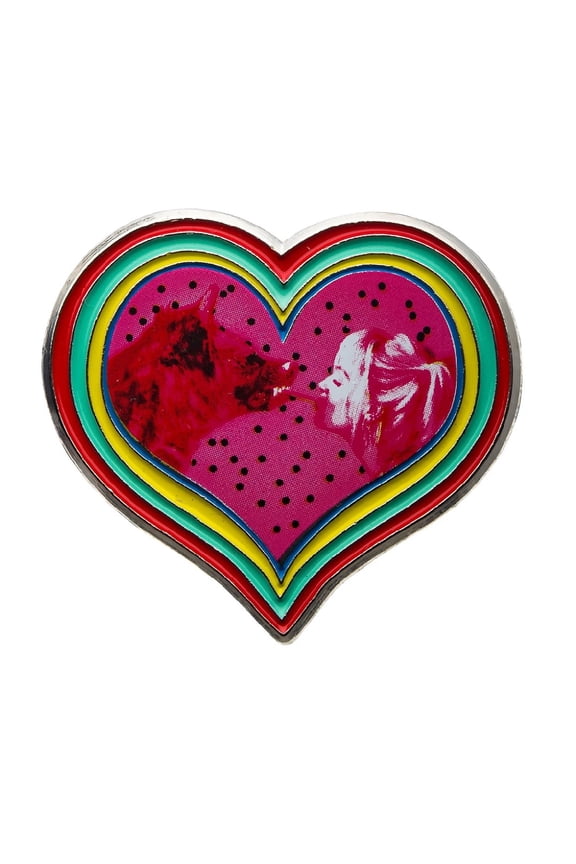DC COMICS, BIRDS OF PREY HARLEY & HYENA HEART PIN - Official Licensed Novelty Cute PIN