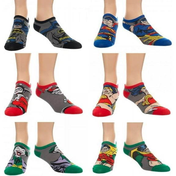 DC COMICS CHARACTERS ANKLE 6-PAIRS SOCKS PACK