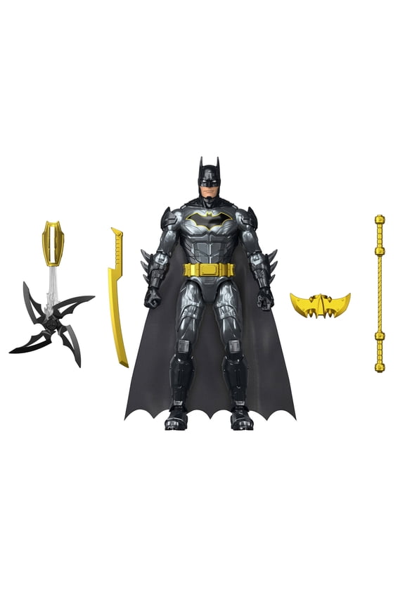 DC Crime Crusher Batman Action Figure, 25 Plus Phrases & Sounds, Articulation, 4 Weapons
