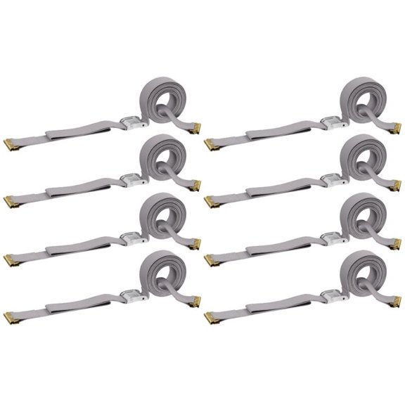DC Cargo E-Track Cam Buckle Straps Cargo Tie-Downs, (Pack of 8) 2 x 16 Heav