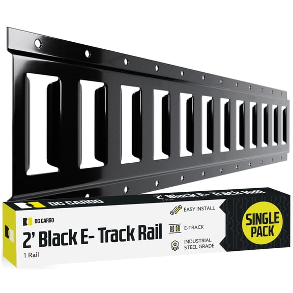 DC Cargo Etrack Rails 2' Horizontal Black Powder Coated E Track Rail