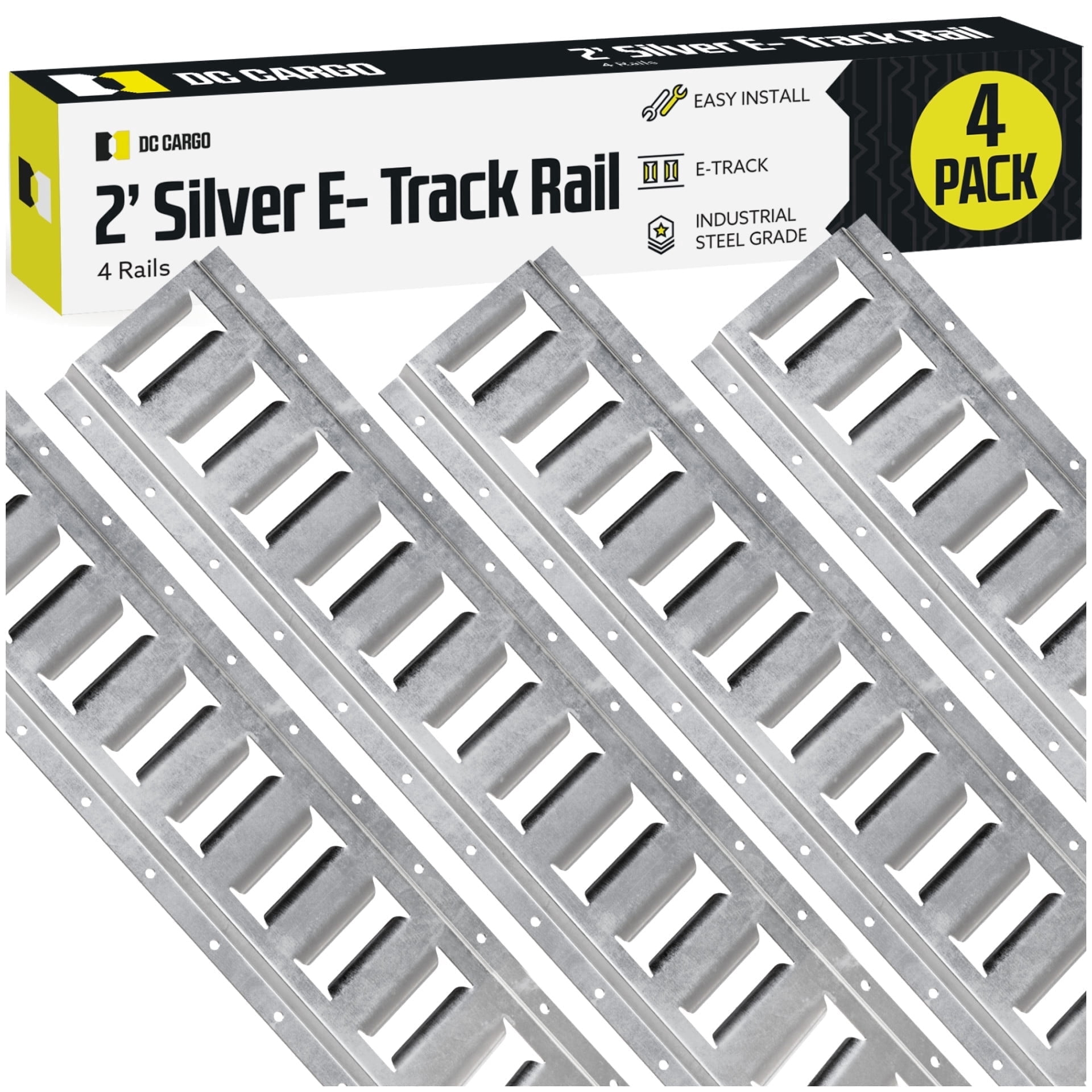 Dc Rack Power Rails DC Cargo Etrack Rails 2' Horizontal Galvanized E Track Rail 4-pack ...