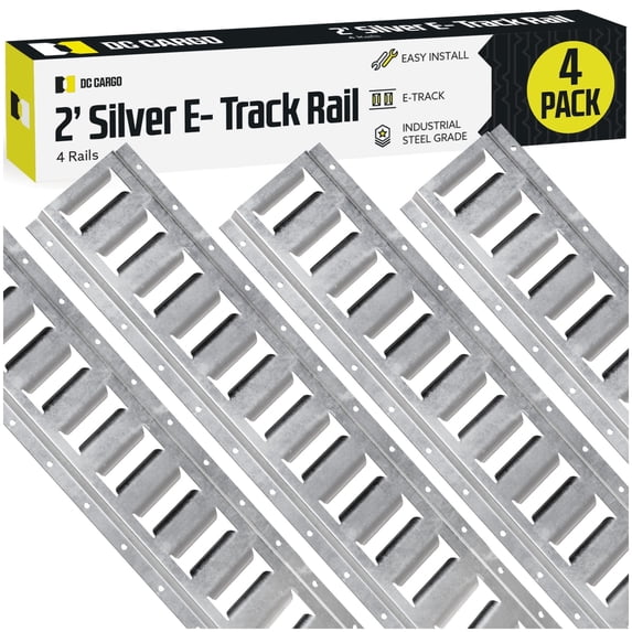 DC Cargo Etrack Rails 2' Horizontal Galvanized E Track Rail 4-pack