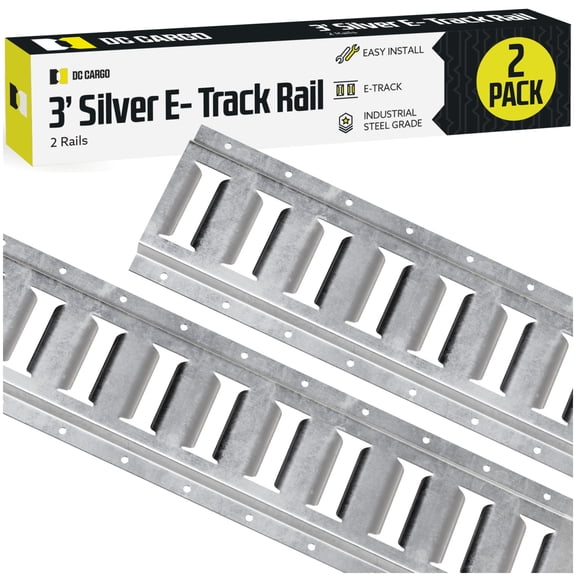 DC Cargo Etrack Rails 3' Horizontal Galvanized E Track Rail 2-pack